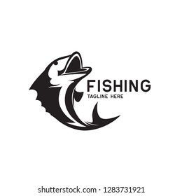 fishing logo on white background, vector illustration