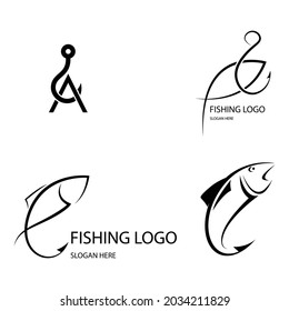 fishing logo stock illustration design