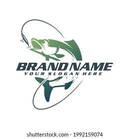 fishing logo template, cool logo, simple, very easy to use and print