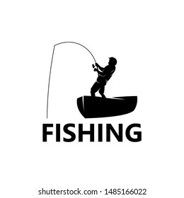 Fishing Logo Template Design Vector, Emblem, Design Concept, Creative Symbol, Icon
