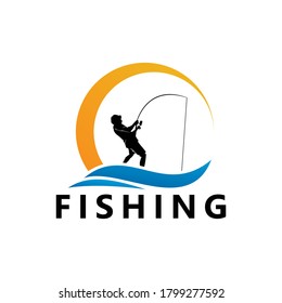 Design-Vektorgrafik für die Vorlage von Fischereilogo
