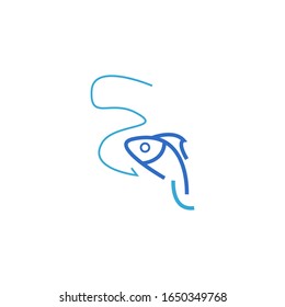 Diseño de icono vectorial de la plantilla de logotipo de pesca