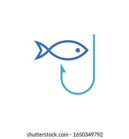Diseño de icono vectorial de la plantilla de logotipo de pesca