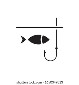 Diseño de icono vectorial de la plantilla de logotipo de pesca