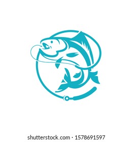 Fishing logo template vector illustration