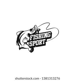 Fishing logo template. Vintage fishing logo template vector. Fishing logo concept