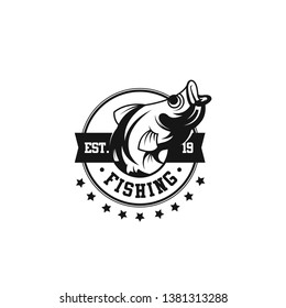 Fishing Logo Template Vintage Fishing Logo Stock Vector (royalty Free 