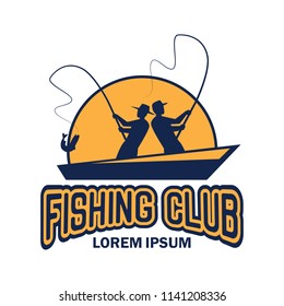fishing logo with text space for your slogan / tag line, vector illustration