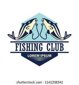 fishing logo with text space for your slogan / tag line, vector illustration