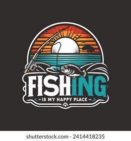 Fishing logo type vector for t shirt design fishing vector illustration