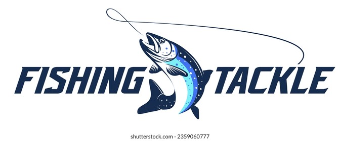 Fishing Logo. Unique and Fresh Trout Fish Jumping out of the water