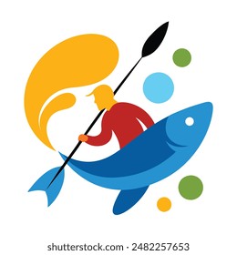 Fishing Logo Vector Art Illustration