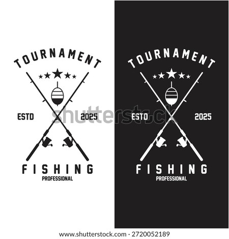 fishing logo vector. fishing club emblem, fishing community logo and fishing tournament logo