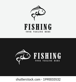 fishing logo vector design. logo template