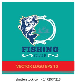 fishing logo Vector EPS 10 design template 
