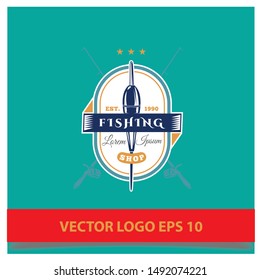 fishing logo Vector EPS 10 design template 