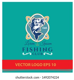fishing logo Vector EPS 10 design template 