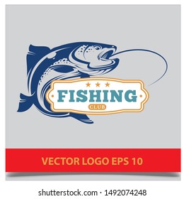 fishing logo Vector EPS 10 design template 