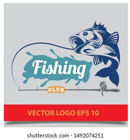 fishing logo Vector EPS 10 design template 