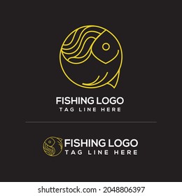 fishing Logo Vector fish and ocea elements