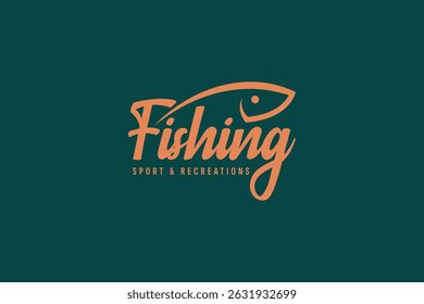 Ilustración de icono de Vector de logotipo de pesca