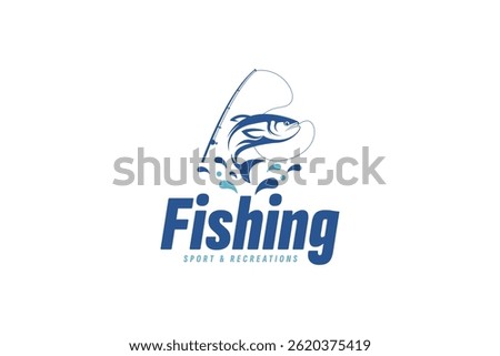 Fishing logo vector icon illustration