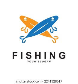 fishing logo vector with slogan template