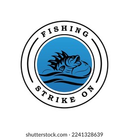 vector de logotipo de pesca con plantilla de lema