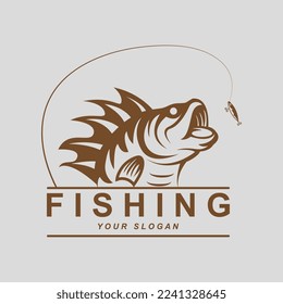 vector de logotipo de pesca con plantilla de lema