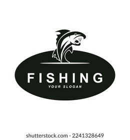 vector de logotipo de pesca con plantilla de lema