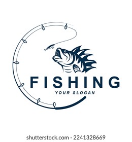 vector de logotipo de pesca con plantilla de lema