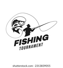 fishing logo vector template illustration