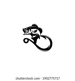 Fishing logo. Wild Fish Logo, Fly Fishing Logo, Fishing Hook. Design isolated white background