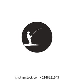 Fishing Logo,vector illustration flat design.