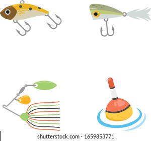 Fishing lure color vector icons