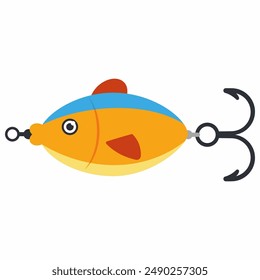 Fishing lure for freshwater vector cartoon illustration isolated on a white background.