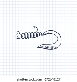 Fishing lure Hand-drawn vector illustration. sketch on the paper