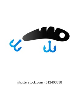 Fishing lure icon in duo tone color. Sport water attracts