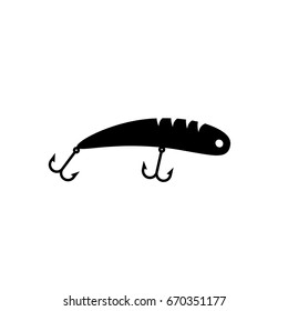  Fishing lure icon. Flat design silhouette vector sign