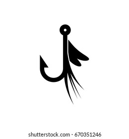  Fishing lure icon. Flat design silhouette vector sign