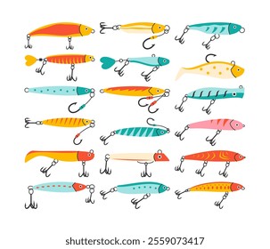 Fishing Lure Icon Illustration Collection