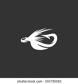 Fishing lure icon isolated on black background. Fishing lure vector logo. Flat design style. Modern vector pictogram for web graphics - stock vector
