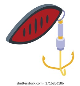 Fishing lure icon. Isometric of fishing lure vector icon for web design isolated on white background
