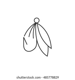 Fishing lure icon in thin outline style. Sport water sea lake river attracts recreation