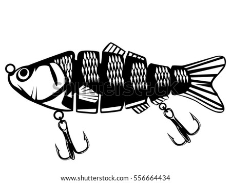 Fishing lure isolated on white vector illustration. Need only rod for you design