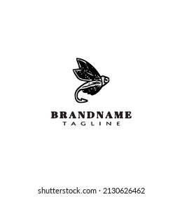 fishing lure logo cartoon design template icon black modern isolated vector