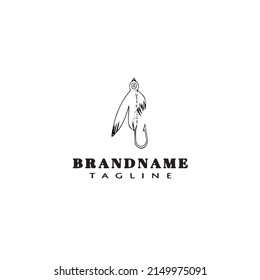fishing lure logo cartoon design template icon black modern isolated vector