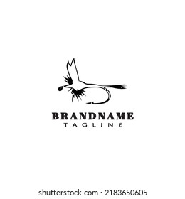 fishing lure logo cartoon design template icon black modern isolated vector