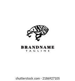 fishing lure logo cartoon design template icon black modern isolated vector