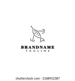 fishing lure logo cartoon design template icon black modern isolated vector